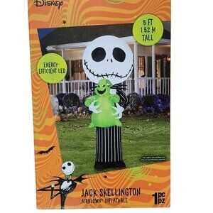 Disney Jack Skellington & Oogie Bogie Airblown 5ft Tall Inflatable Lights Up